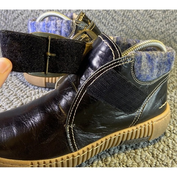 Josef Seibel Maren 25 Black Ankle Boots Leather Buckle Strap Sz 37 Sz 7 - Picture 10 of 13